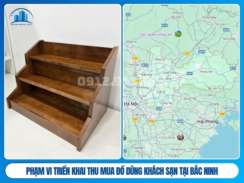 Phạm vi triển khai thu mua đồ dùng khách sạn tại Bắc Ninh