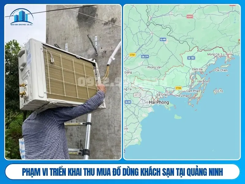 Phạm vi triển khai thu mua đồ dùng khách sạn tại Quảng Ninh