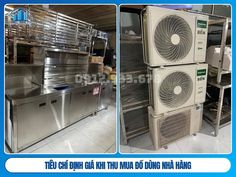 tiêu chí định giá khi thu mua đồ dùng nhà hàng