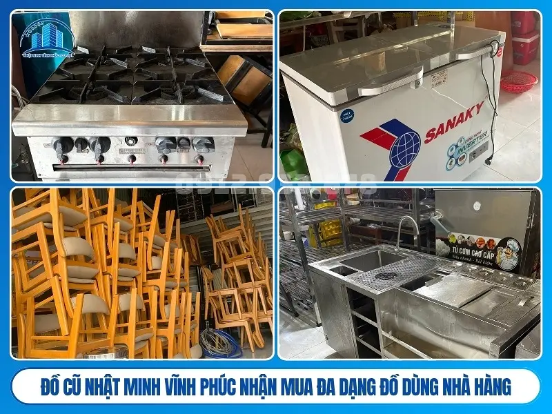 Đồ Cũ Nhật Minh Vĩnh Phúc nhận mua đồ dùng nhà hàng gồm những gì?