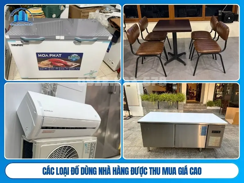 Các loại đồ dùng nhà hàng được thu mua giá cao