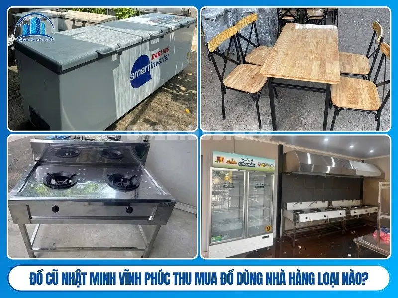 Đồ Cũ Nhật Minh Vĩnh Phúc thu mua đồ dùng nhà hàng loại nào?