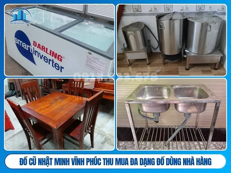 Đồ Cũ Nhật Minh Vĩnh Phúc thu mua những đồ dùng nhà hàng nào?
