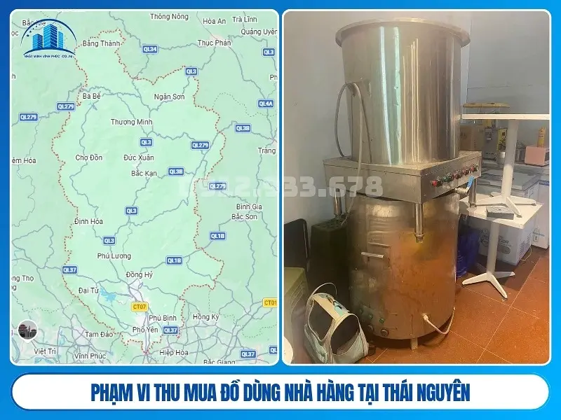 Phạm vi thu mua đồ dùng nhà hàng tại Thái Nguyên